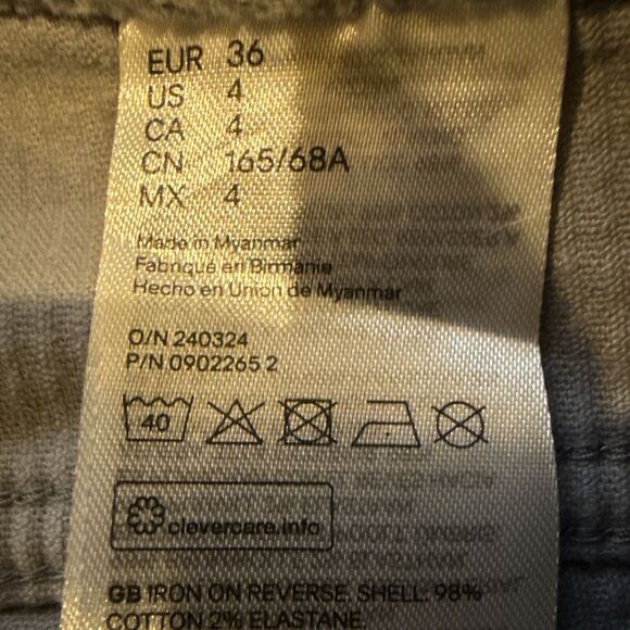 Divided Sz.4 Women's Corduroy Grey Pants 98% Cotton 2% Elastane NICE SOFT - Picture 8 of 12